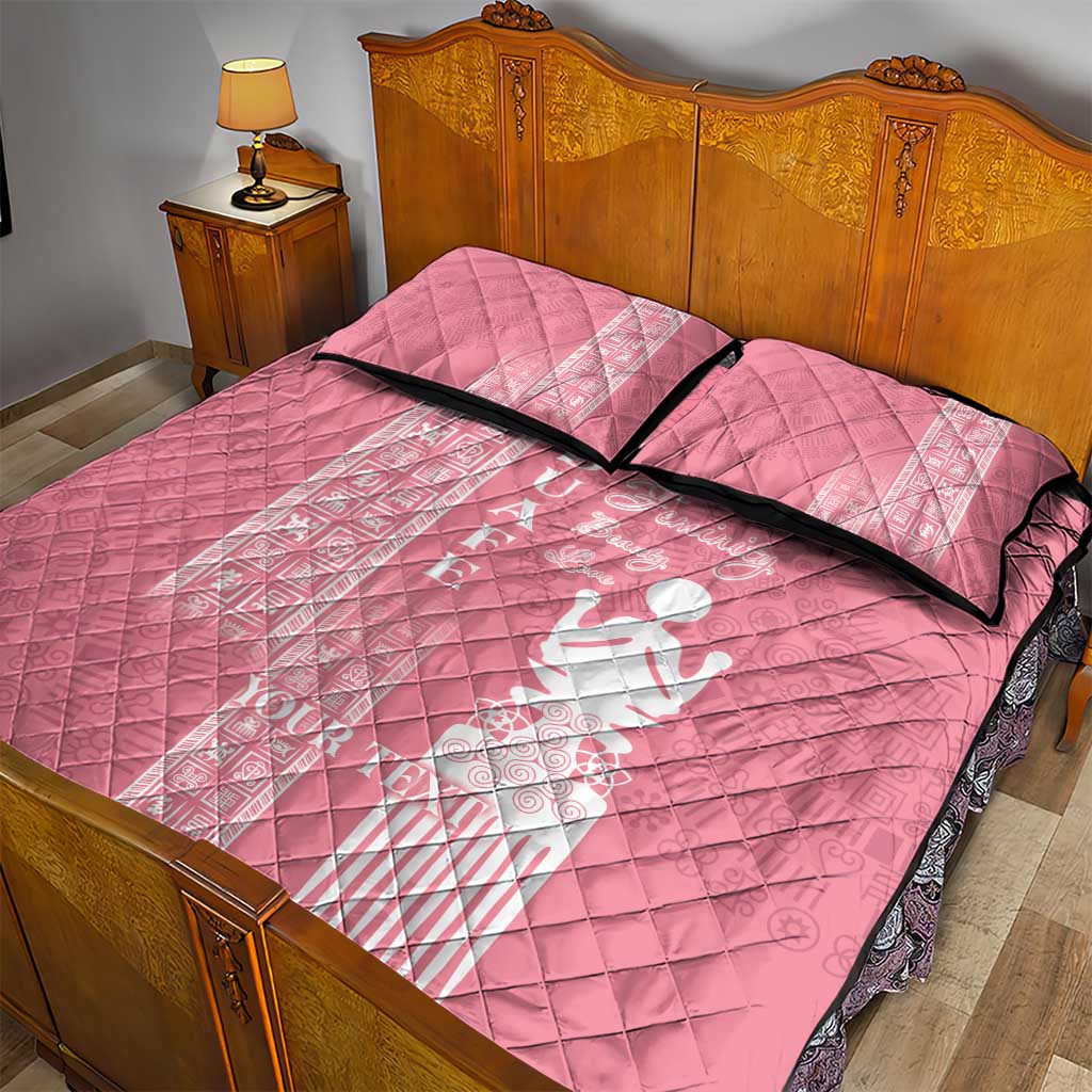 Personalized Adinkra Afro-Akan Culture Quilt Bed Set Duafe - Women's Day