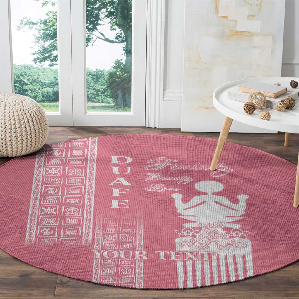 Personalized Adinkra Afro-Akan Culture Round Carpet Duafe - Women's Day