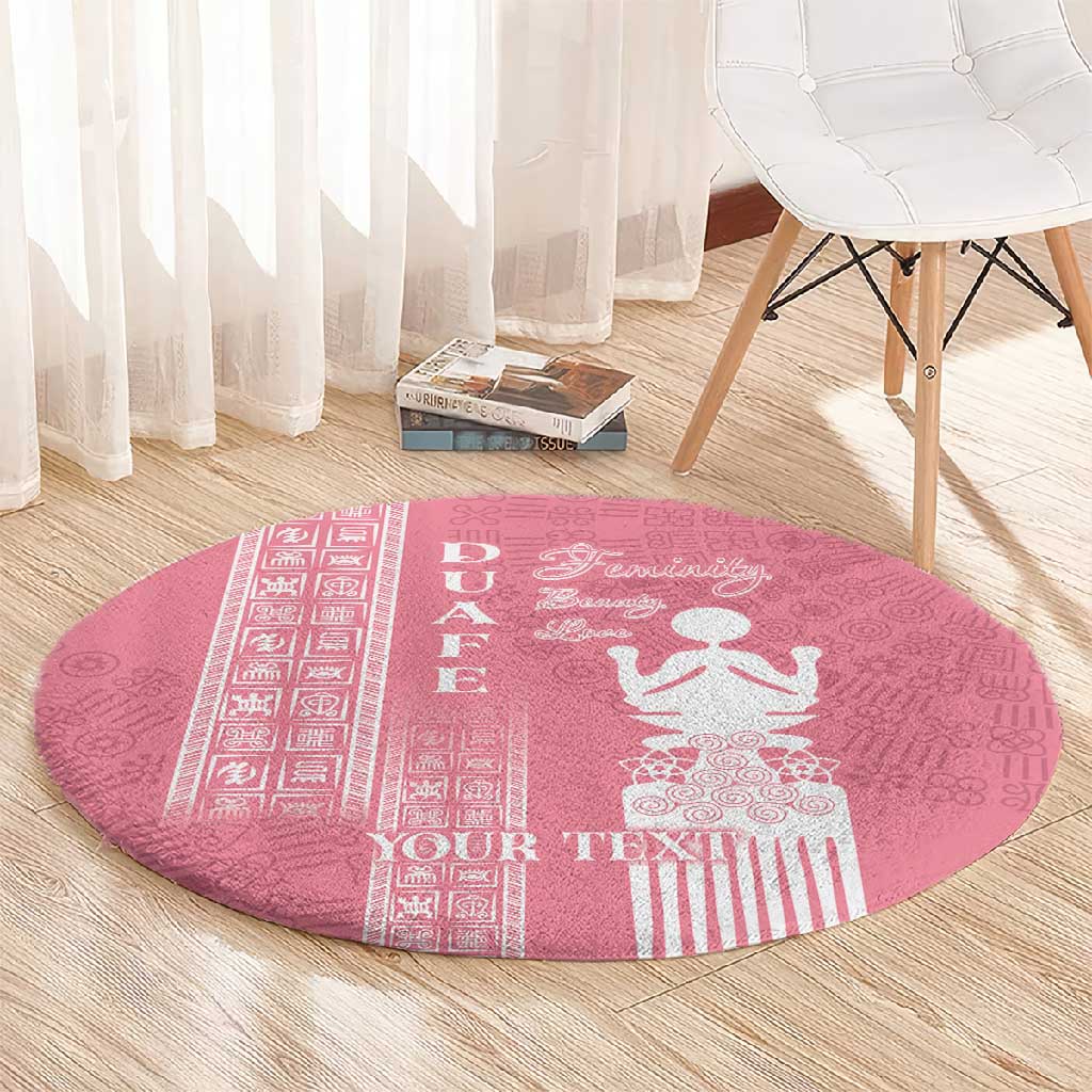 Personalized Adinkra Afro-Akan Culture Round Carpet Duafe - Women's Day