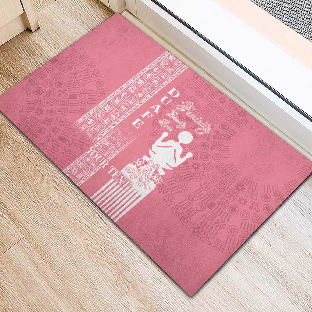 Personalized Adinkra Afro-Akan Culture Rubber Doormat Duafe - Women's Day