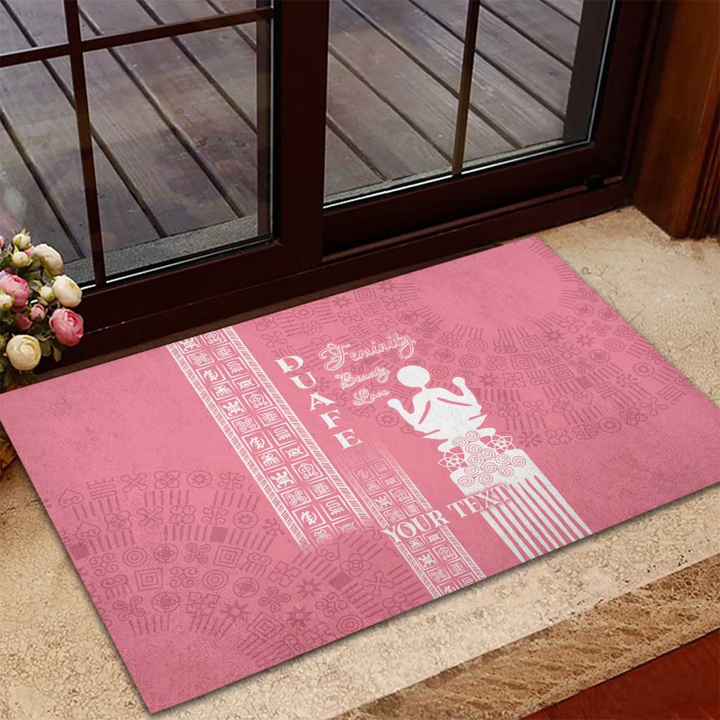 Personalized Adinkra Afro-Akan Culture Rubber Doormat Duafe - Women's Day