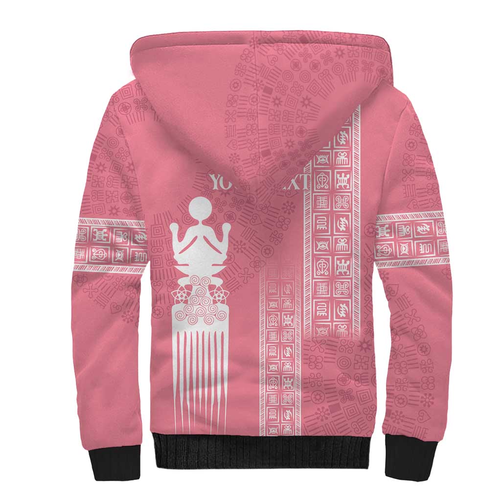 Personalized Adinkra Afro-Akan Culture Sherpa Hoodie Duafe - Women's Day