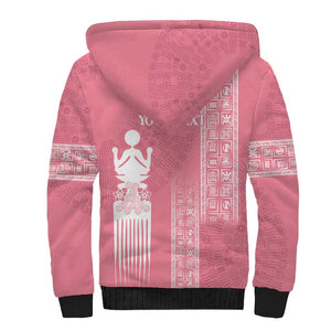 Personalized Adinkra Afro-Akan Culture Sherpa Hoodie Duafe - Women's Day