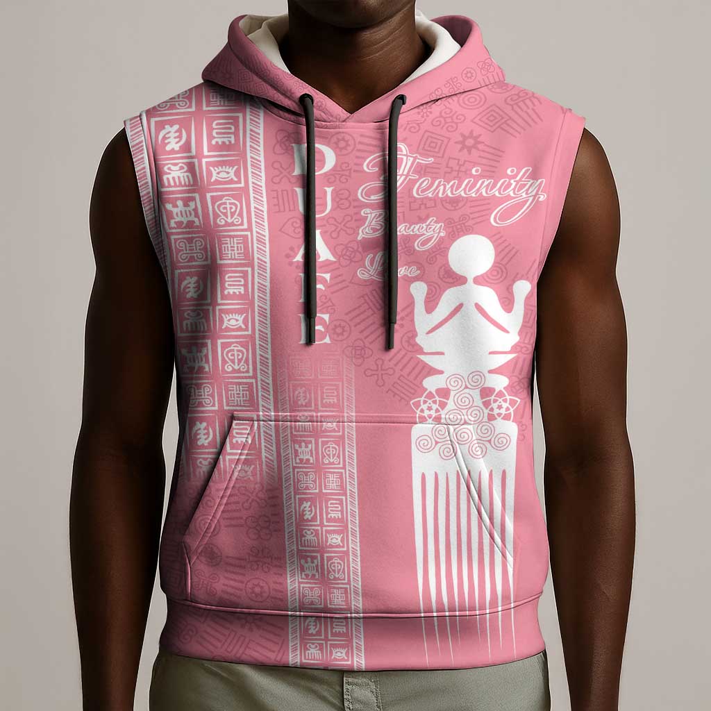 Personalized Adinkra Afro-Akan Culture Sleeveless Hoodie Duafe - Women's Day - African Pride