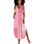 Personalized Adinkra Afro-Akan Culture Summer Maxi Dress Duafe - Women's Day