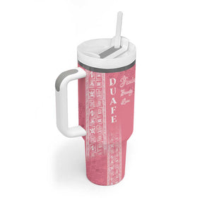 Personalized Adinkra Afro-Akan Culture Tumbler With Handle Duafe - Women's Day