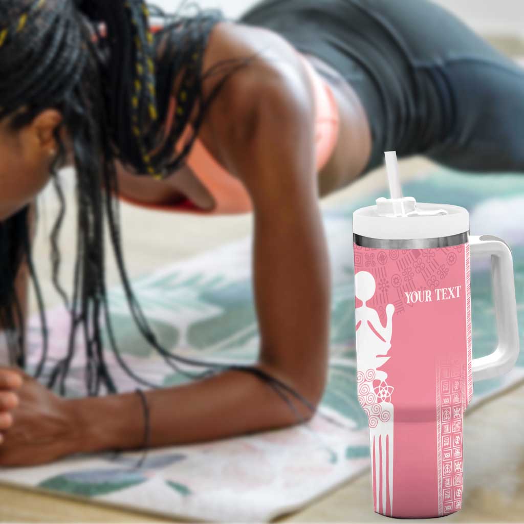 Personalized Adinkra Afro-Akan Culture Tumbler With Handle Duafe - Women's Day