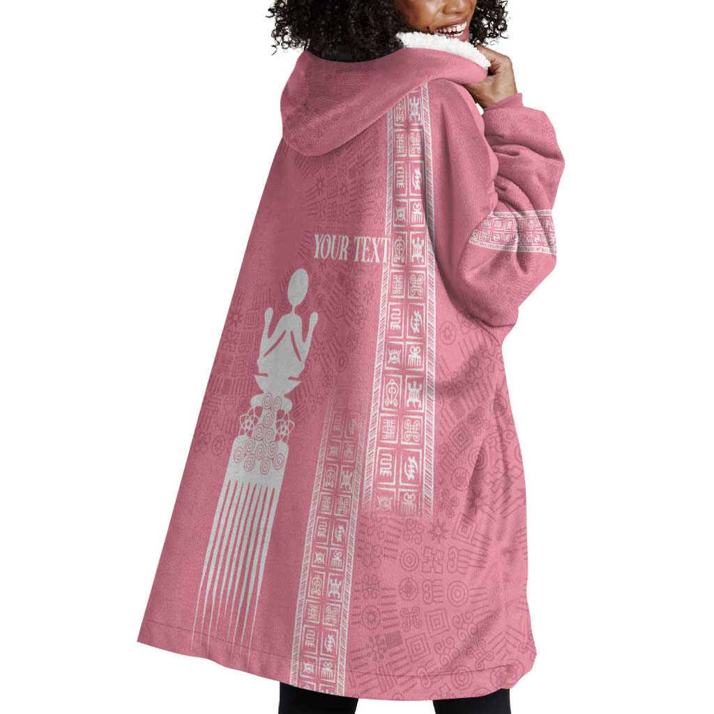 Personalized Adinkra Afro-Akan Culture Wearable Blanket Hoodie Duafe - Women's Day