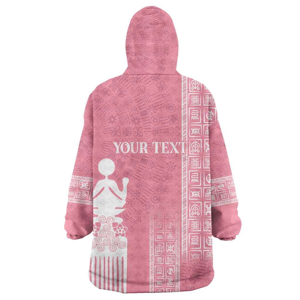 Personalized Adinkra Afro-Akan Culture Wearable Blanket Hoodie Duafe - Women's Day