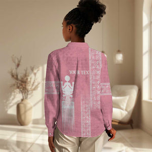 Personalized Adinkra Afro-Akan Culture Women Casual Shirt Duafe - Women's Day