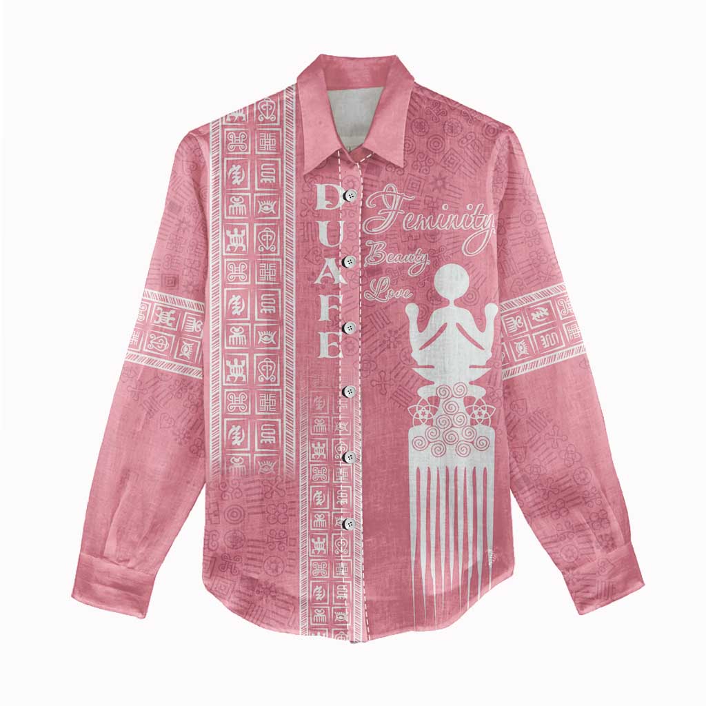Personalized Adinkra Afro-Akan Culture Women Casual Shirt Duafe - Women's Day