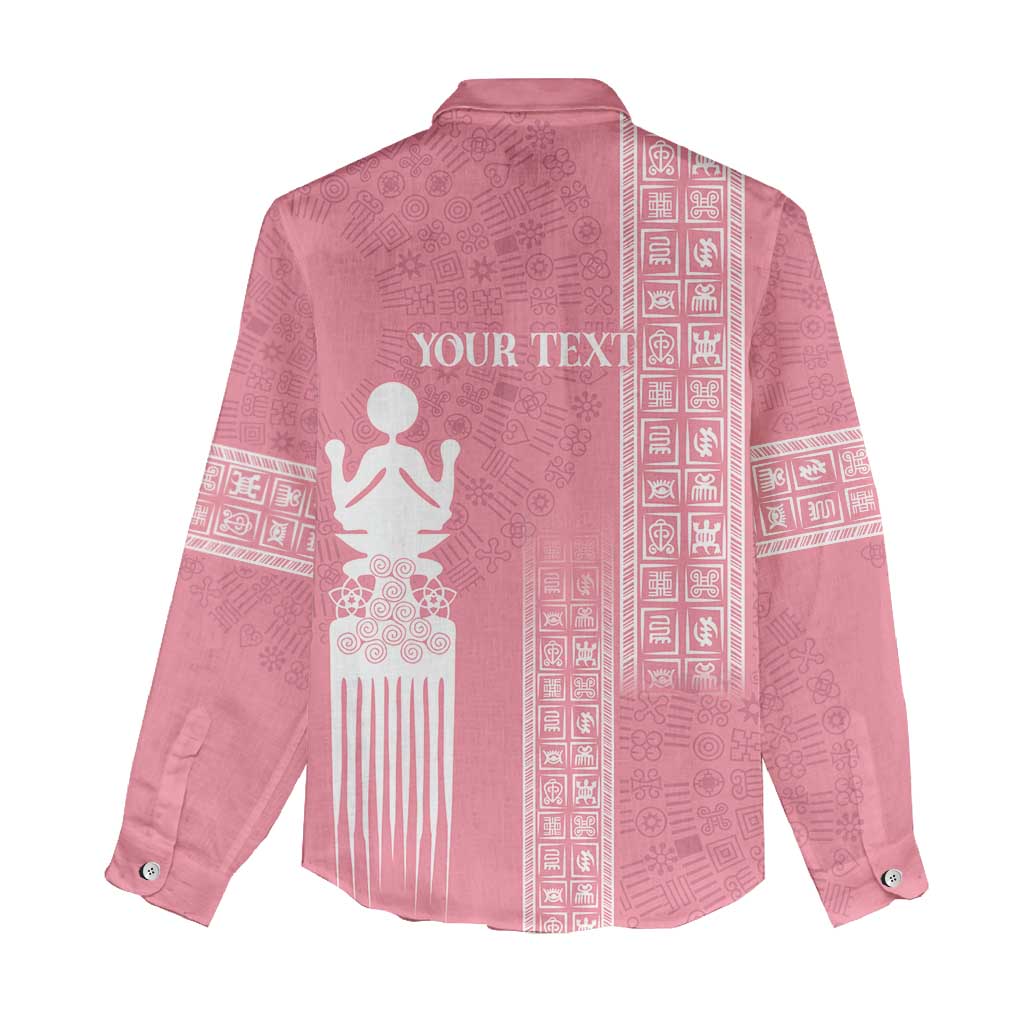 Personalized Adinkra Afro-Akan Culture Women Casual Shirt Duafe - Women's Day