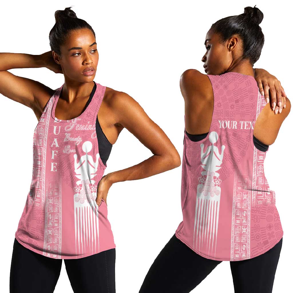 Personalized Adinkra Afro-Akan Culture Women Racerback Tank Duafe - Women's Day