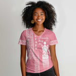 Personalized Adinkra Afro-Akan Culture Women V-Neck T-Shirt Duafe - Women's Day