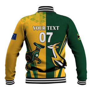 Personalised Australia Mix South Africa Rugby Baseball Jacket Wallabies And Springboks - Champions Special Ver LT7
