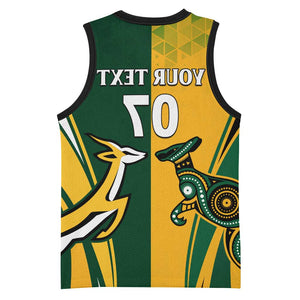 Personalised Australia Mix South Africa Rugby Basketball Jersey Wallabies And Springboks - Champions Special Ver - African Pride