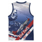 Tuskegee Airmen Red Tails Basketball Jersey Straighten Up and Fly Right - Blue White - African Pride