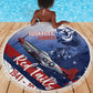 Tuskegee Airmen Red Tails Beach Blanket Straighten Up and Fly Right - Blue White - African Pride