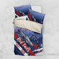 Tuskegee Airmen Red Tails Bedding Set Straighten Up and Fly Right - Blue White - African Pride