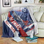 Tuskegee Airmen Red Tails Blanket Straighten Up and Fly Right - Blue White - African Pride