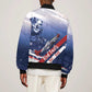 Tuskegee Airmen Red Tails Bomber Jacket Straighten Up and Fly Right - Blue White - African Pride