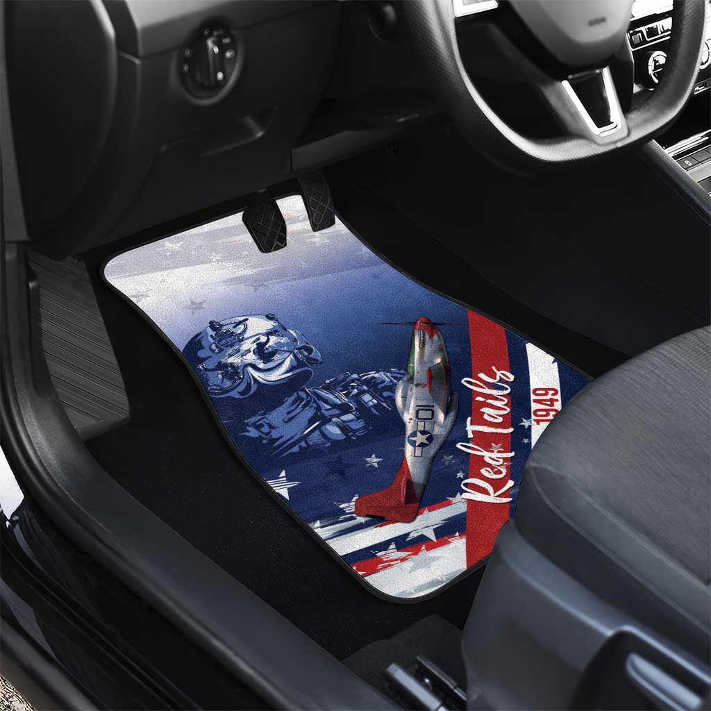 Tuskegee Airmen Red Tails Car Mats Straighten Up and Fly Right - Blue White - African Pride