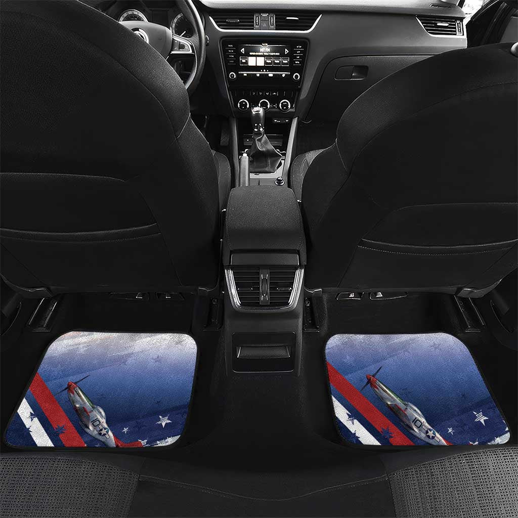 Tuskegee Airmen Red Tails Car Mats Straighten Up and Fly Right - Blue White - African Pride
