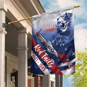 Tuskegee Airmen Red Tails Garden Flag Straighten Up and Fly Right - Blue White - African Pride