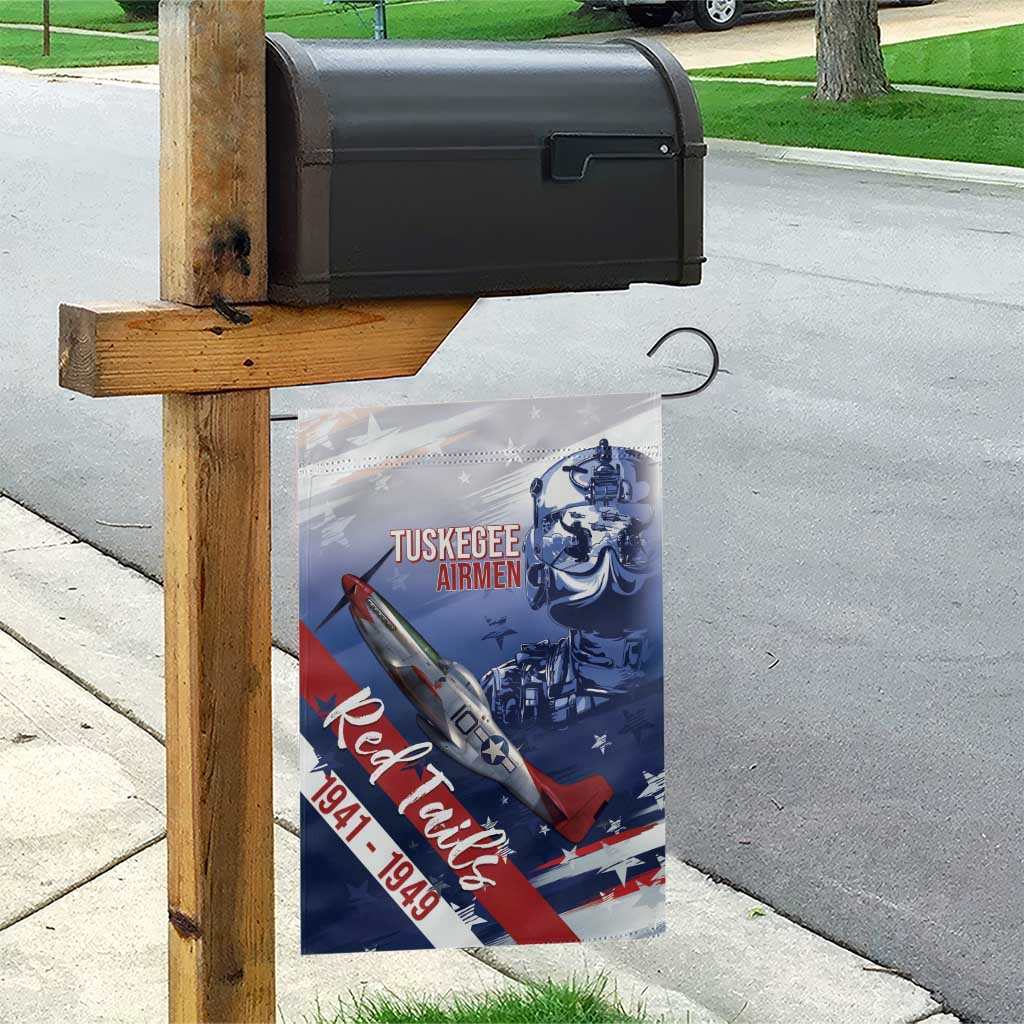 Tuskegee Airmen Red Tails Garden Flag Straighten Up and Fly Right - Blue White - African Pride
