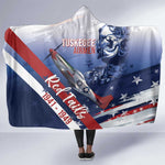 Tuskegee Airmen Red Tails Hooded Blanket Straighten Up and Fly Right - Blue White - African Pride