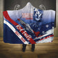 Tuskegee Airmen Red Tails Hooded Blanket Straighten Up and Fly Right - Blue White - African Pride