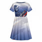 Tuskegee Airmen Red Tails Kid Short Sleeve Dress Straighten Up and Fly Right - Blue White - African Pride