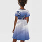 Tuskegee Airmen Red Tails Kid Short Sleeve Dress Straighten Up and Fly Right - Blue White - African Pride