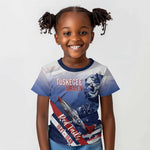 Tuskegee Airmen Red Tails Kid T shirt Straighten Up and Fly Right - Blue White - African Pride