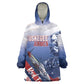 Tuskegee Airmen Red Tails Kid Wearable Blanket Hoodie Straighten Up and Fly Right - Blue White - African Pride