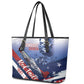 Tuskegee Airmen Red Tails Leather Tote Bag Straighten Up and Fly Right - Blue White - African Pride
