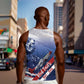 Tuskegee Airmen Red Tails Men Tank Top Straighten Up and Fly Right - Blue White - African Pride