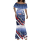 Tuskegee Airmen Red Tails Mermaid Dress Straighten Up and Fly Right - Blue White - African Pride