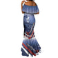 Tuskegee Airmen Red Tails Mermaid Dress Straighten Up and Fly Right - Blue White - African Pride