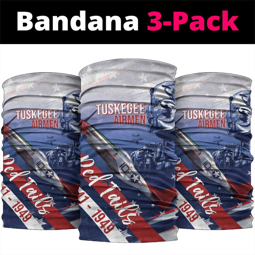 Tuskegee Airmen Red Tails Neck Gaiter Straighten Up and Fly Right - Blue White - African Pride