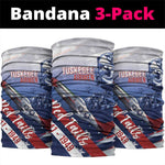 Tuskegee Airmen Red Tails Neck Gaiter Straighten Up and Fly Right - Blue White - African Pride