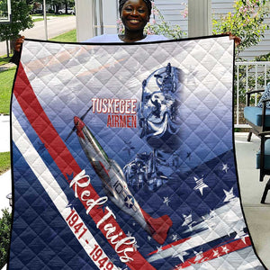 Tuskegee Airmen Red Tails Quilt Straighten Up and Fly Right - Blue White - African Pride