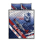 Tuskegee Airmen Red Tails Quilt Bed Set Straighten Up and Fly Right - Blue White - African Pride