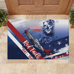 Tuskegee Airmen Red Tails Rubber Doormat Straighten Up and Fly Right - Blue White - African Pride