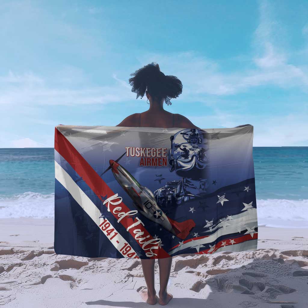 Tuskegee Airmen Red Tails Sarong Straighten Up and Fly Right - Blue White - African Pride