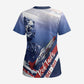 Tuskegee Airmen Red Tails Scrub Top Straighten Up and Fly Right - Blue White - African Pride