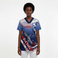 Tuskegee Airmen Red Tails Scrub Top Straighten Up and Fly Right - Blue White - African Pride