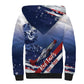 Tuskegee Airmen Red Tails Sherpa Hoodie Straighten Up and Fly Right - Blue White - African Pride
