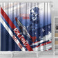 Tuskegee Airmen Red Tails Shower Curtain Straighten Up and Fly Right - Blue White - African Pride