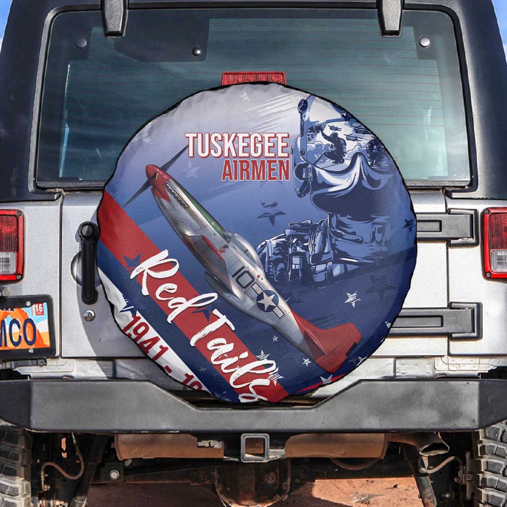 Tuskegee Airmen Red Tails Spare Tire Cover Straighten Up and Fly Right - Blue White - African Pride